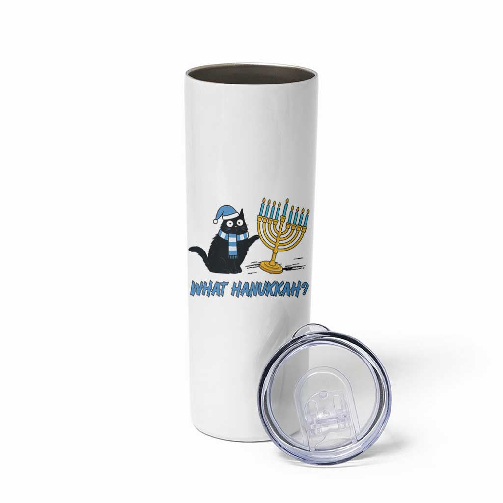 Funny Black Cat Hanukkah Chanukah Skinny Tumbler - Wonder Print Shop