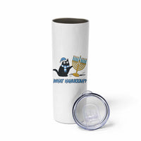 Funny Black Cat Hanukkah Chanukah Skinny Tumbler - Wonder Print Shop