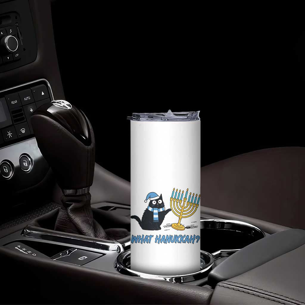 Funny Black Cat Hanukkah Chanukah Skinny Tumbler - Wonder Print Shop