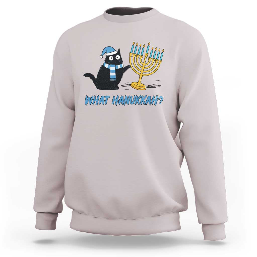 Funny Black Cat Hanukkah Chanukah Sweatshirt - Wonder Print Shop