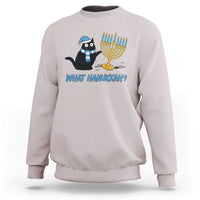 Funny Black Cat Hanukkah Chanukah Sweatshirt - Wonder Print Shop