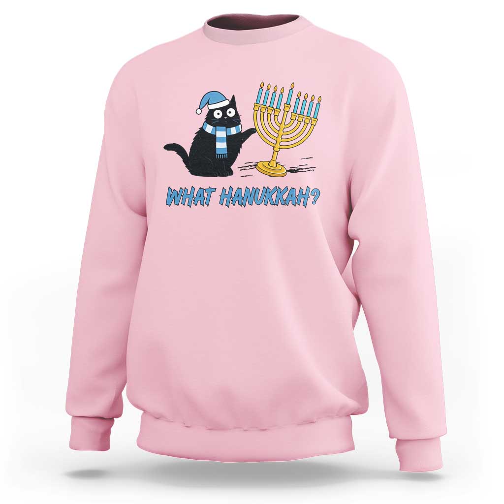 Funny Black Cat Hanukkah Chanukah Sweatshirt - Wonder Print Shop