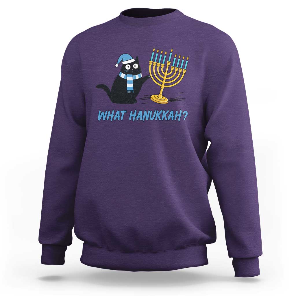 Funny Black Cat Hanukkah Chanukah Sweatshirt - Wonder Print Shop
