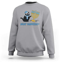 Funny Black Cat Hanukkah Chanukah Sweatshirt - Wonder Print Shop
