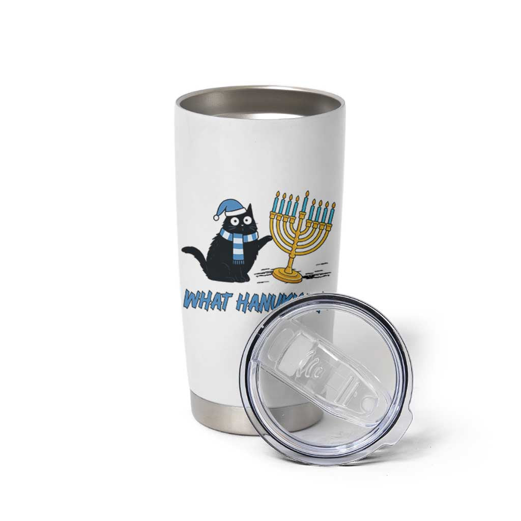 Funny Black Cat Hanukkah Chanukah Tumbler Cup - Wonder Print Shop