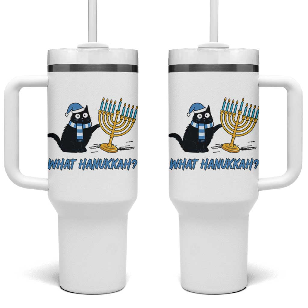 Funny Black Cat Hanukkah Chanukah Tumbler With Handle - Wonder Print Shop