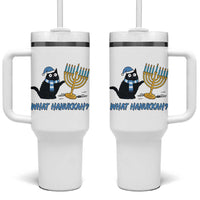 Funny Black Cat Hanukkah Chanukah Tumbler With Handle - Wonder Print Shop