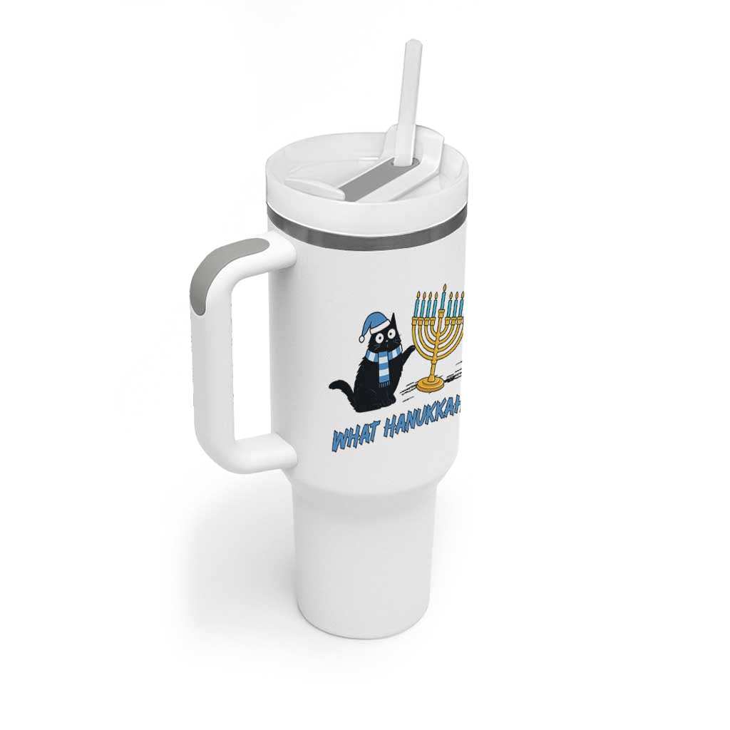 Funny Black Cat Hanukkah Chanukah Tumbler With Handle - Wonder Print Shop