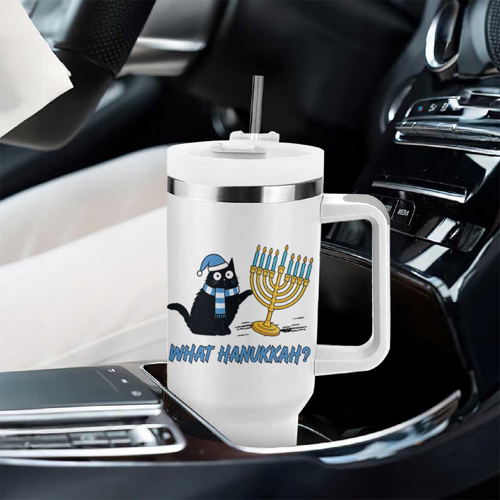 Funny Black Cat Hanukkah Chanukah Tumbler With Handle - Wonder Print Shop