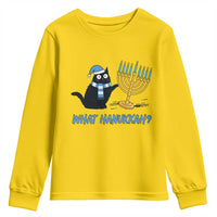 Funny Black Cat Hanukkah Chanukah Youth Sweatshirt - Wonder Print Shop