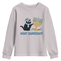 Funny Black Cat Hanukkah Chanukah Youth Sweatshirt - Wonder Print Shop