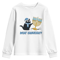 Funny Black Cat Hanukkah Chanukah Youth Sweatshirt - Wonder Print Shop