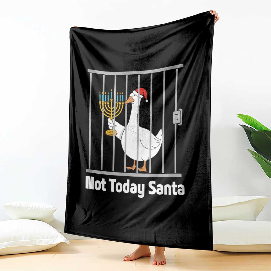 Funny Goose Hanukkah Chanukah Throw Blanket Not Today Santa - Wonder Print Shop