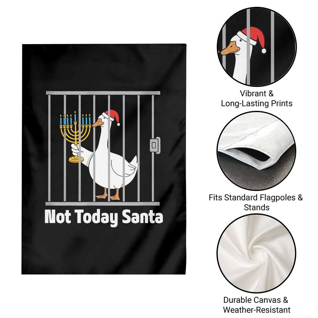 Funny Goose Hanukkah Chanukah Garden Flag Not Today Santa - Wonder Print Shop