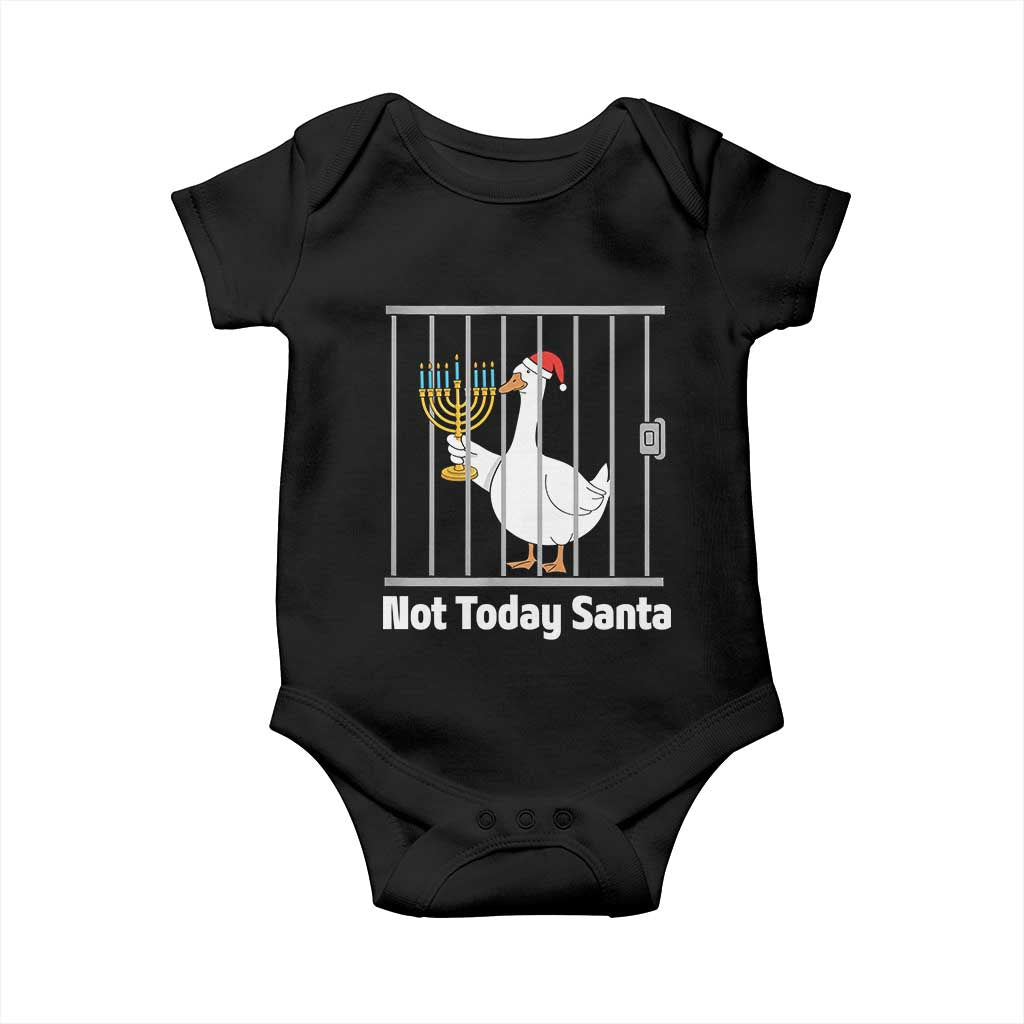 Funny Goose Hanukkah Chanukah Baby Onesie Not Today Santa - Wonder Print Shop