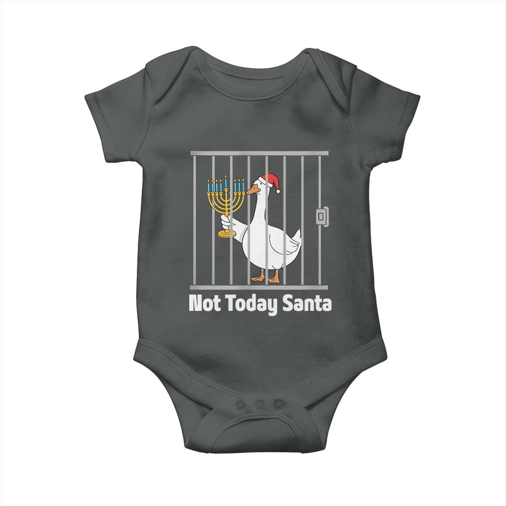 Funny Goose Hanukkah Chanukah Baby Onesie Not Today Santa - Wonder Print Shop