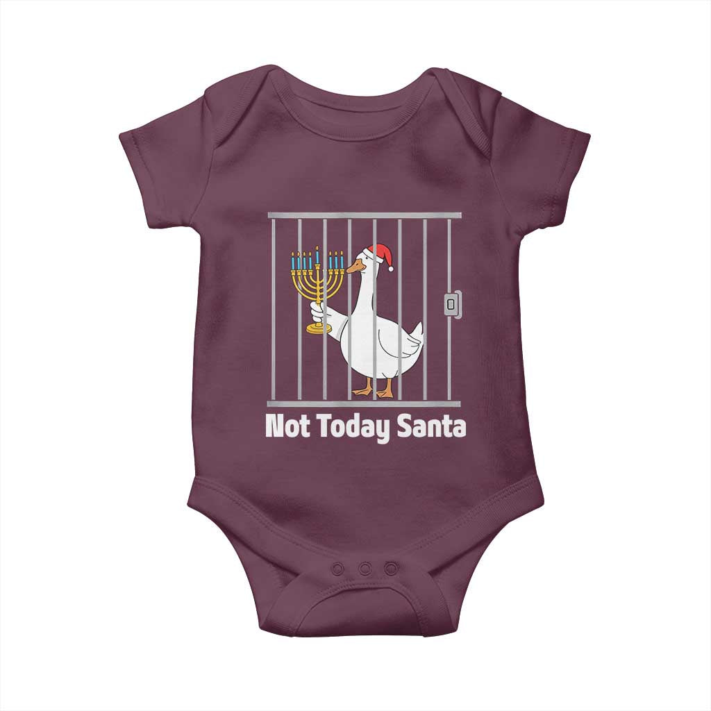 Funny Goose Hanukkah Chanukah Baby Onesie Not Today Santa - Wonder Print Shop
