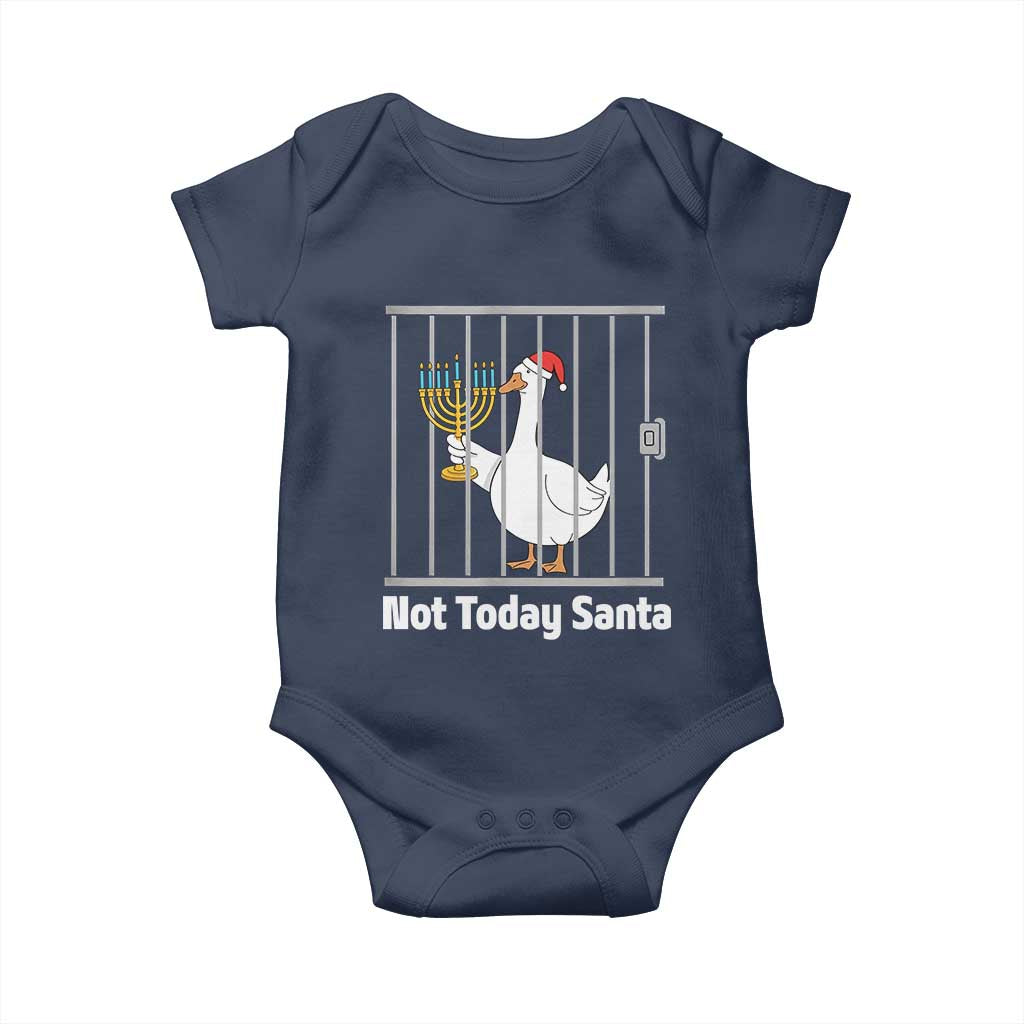 Funny Goose Hanukkah Chanukah Baby Onesie Not Today Santa - Wonder Print Shop