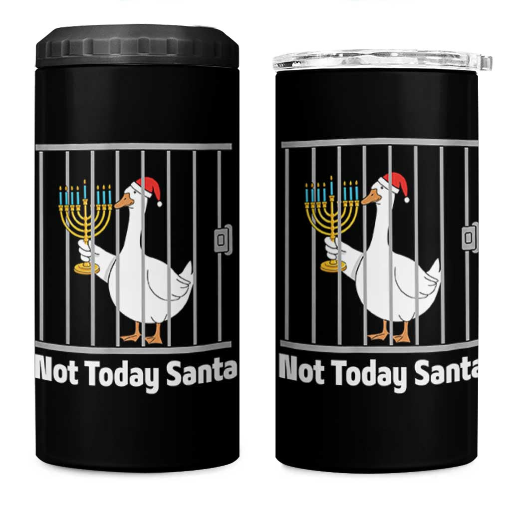 Funny Goose Hanukkah Chanukah 4 in 1 Can Cooler Tumbler Not Today Santa - Wonder Print Shop