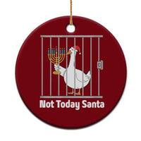 Funny Goose Hanukkah Chanukah Ceramic Ornament Not Today Santa - Wonder Print Shop