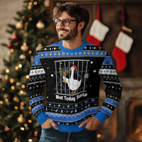 Funny Goose Hanukkah Chanukah Hanukkah Ugly Sweater Not Today Santa - Wonder Print Shop