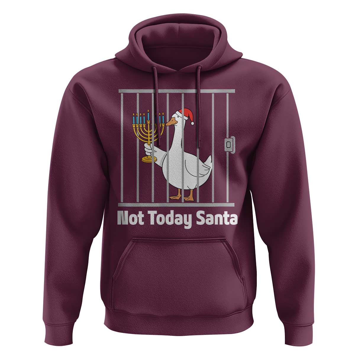Funny Goose Hanukkah Chanukah Hoodie Not Today Santa - Wonder Print Shop