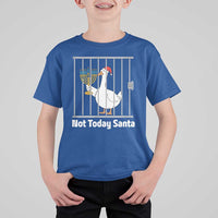 Funny Goose Hanukkah Chanukah T Shirt For Kid Not Today Santa - Wonder Print Shop
