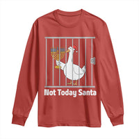 Funny Goose Hanukkah Chanukah Long Sleeve Shirt Not Today Santa - Wonder Print Shop