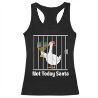 Funny Goose Hanukkah Chanukah Racerback Tank Top Not Today Santa - Wonder Print Shop