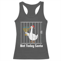 Funny Goose Hanukkah Chanukah Racerback Tank Top Not Today Santa - Wonder Print Shop