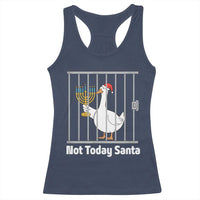 Funny Goose Hanukkah Chanukah Racerback Tank Top Not Today Santa - Wonder Print Shop