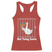 Funny Goose Hanukkah Chanukah Racerback Tank Top Not Today Santa - Wonder Print Shop