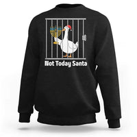 Funny Goose Hanukkah Chanukah Sweatshirt Not Today Santa - Wonder Print Shop