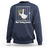 Funny Goose Hanukkah Chanukah Sweatshirt Not Today Santa - Wonder Print Shop