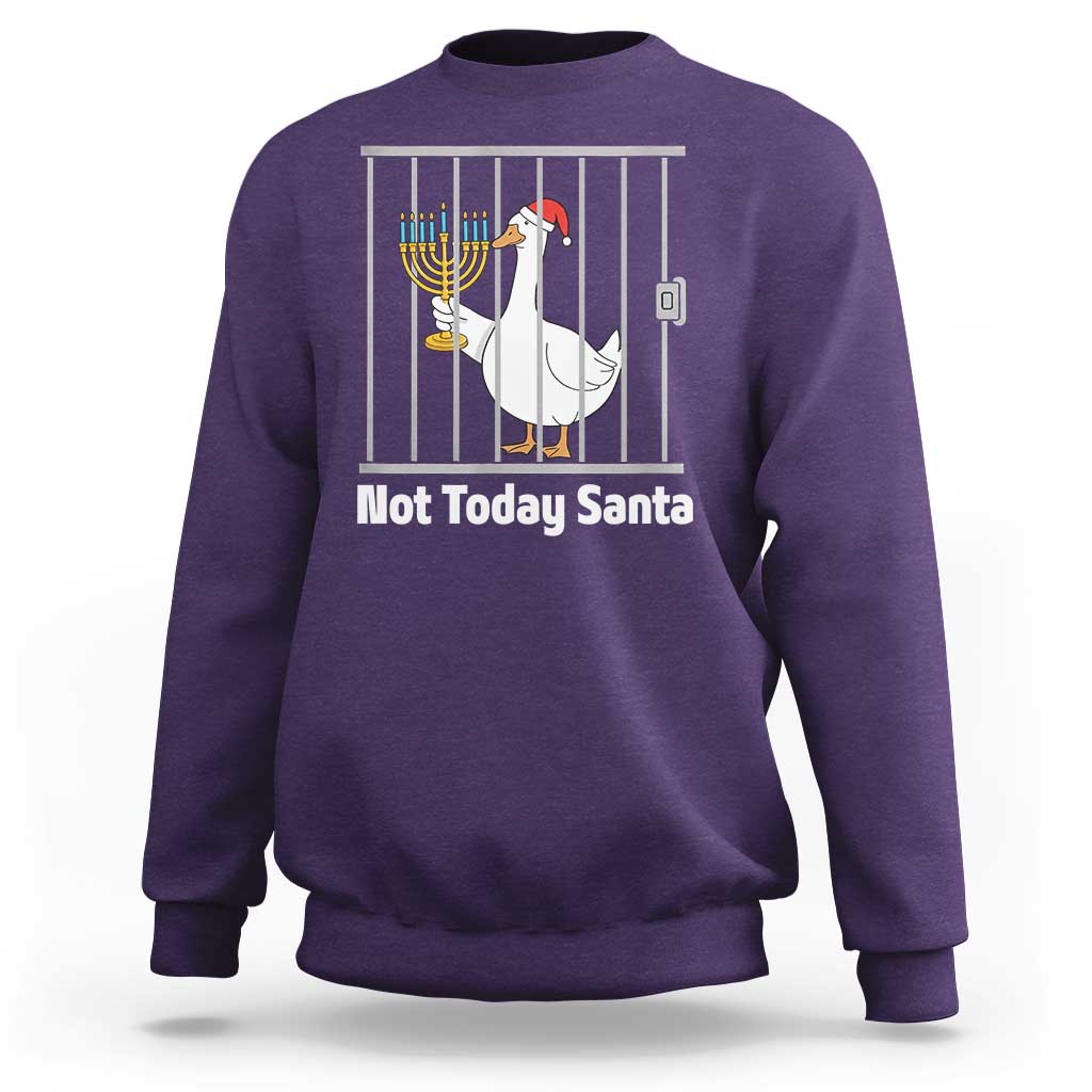 Funny Goose Hanukkah Chanukah Sweatshirt Not Today Santa - Wonder Print Shop