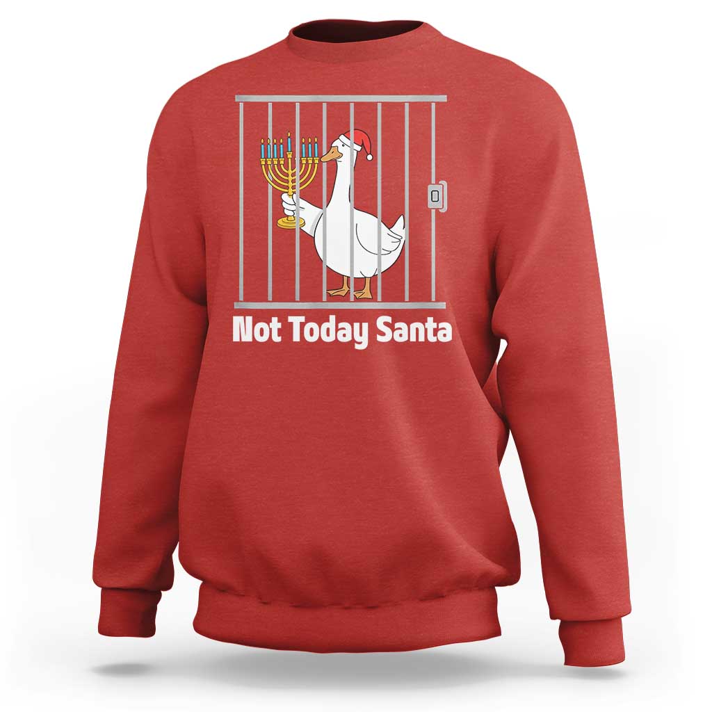 Funny Goose Hanukkah Chanukah Sweatshirt Not Today Santa - Wonder Print Shop