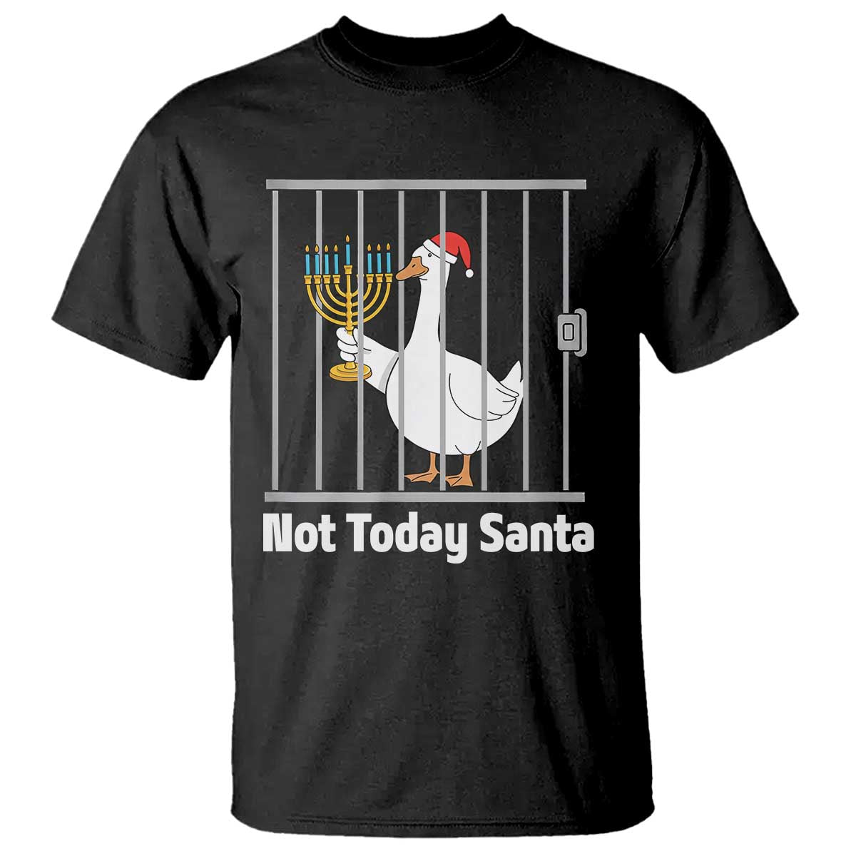 Funny Goose Hanukkah Chanukah T Shirt Not Today Santa - Wonder Print Shop
