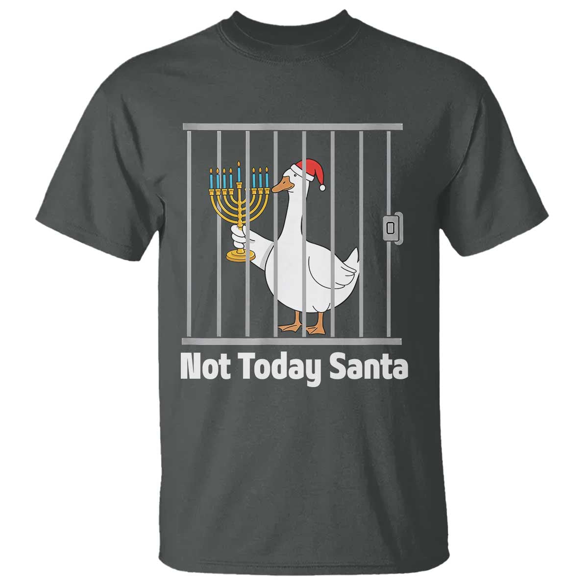 Funny Goose Hanukkah Chanukah T Shirt Not Today Santa - Wonder Print Shop