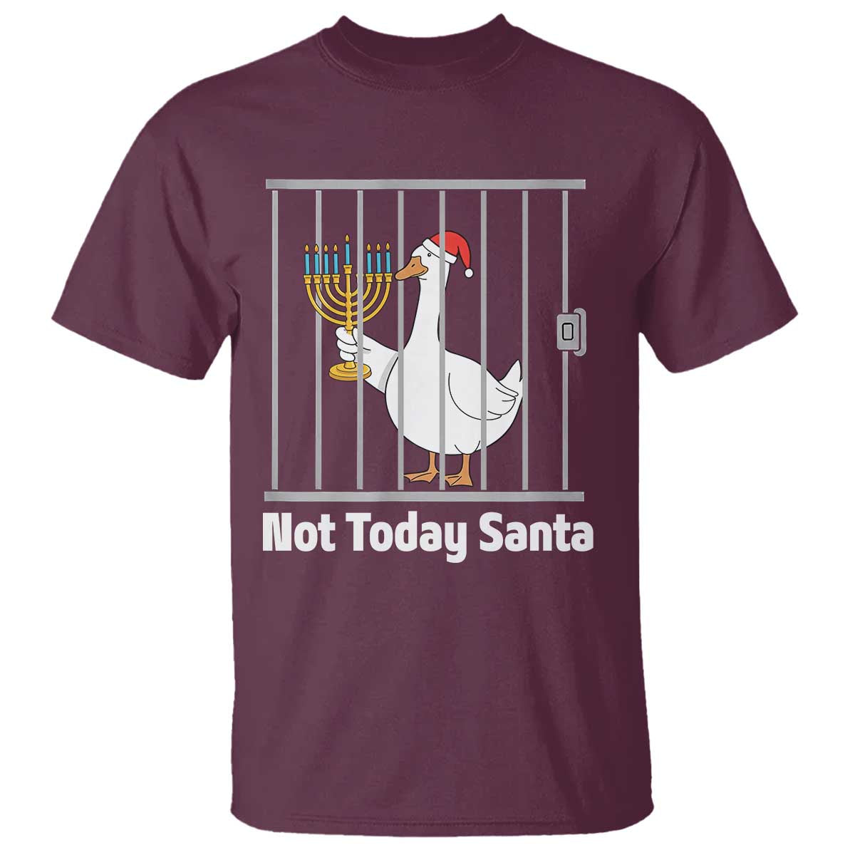 Funny Goose Hanukkah Chanukah T Shirt Not Today Santa - Wonder Print Shop