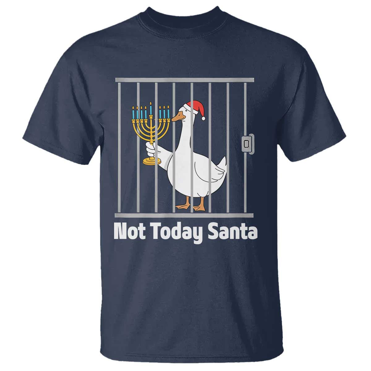 Funny Goose Hanukkah Chanukah T Shirt Not Today Santa - Wonder Print Shop