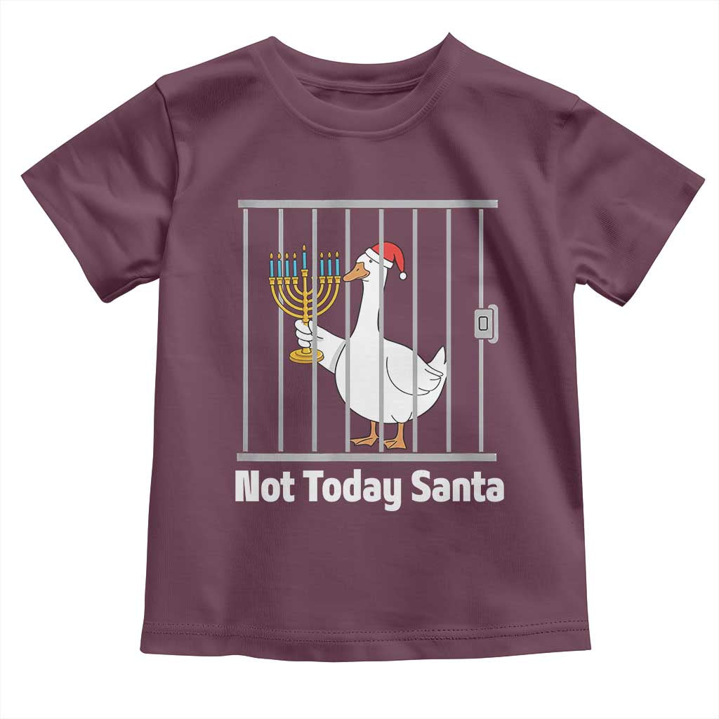 Funny Goose Hanukkah Chanukah Toddler T Shirt Not Today Santa - Wonder Print Shop