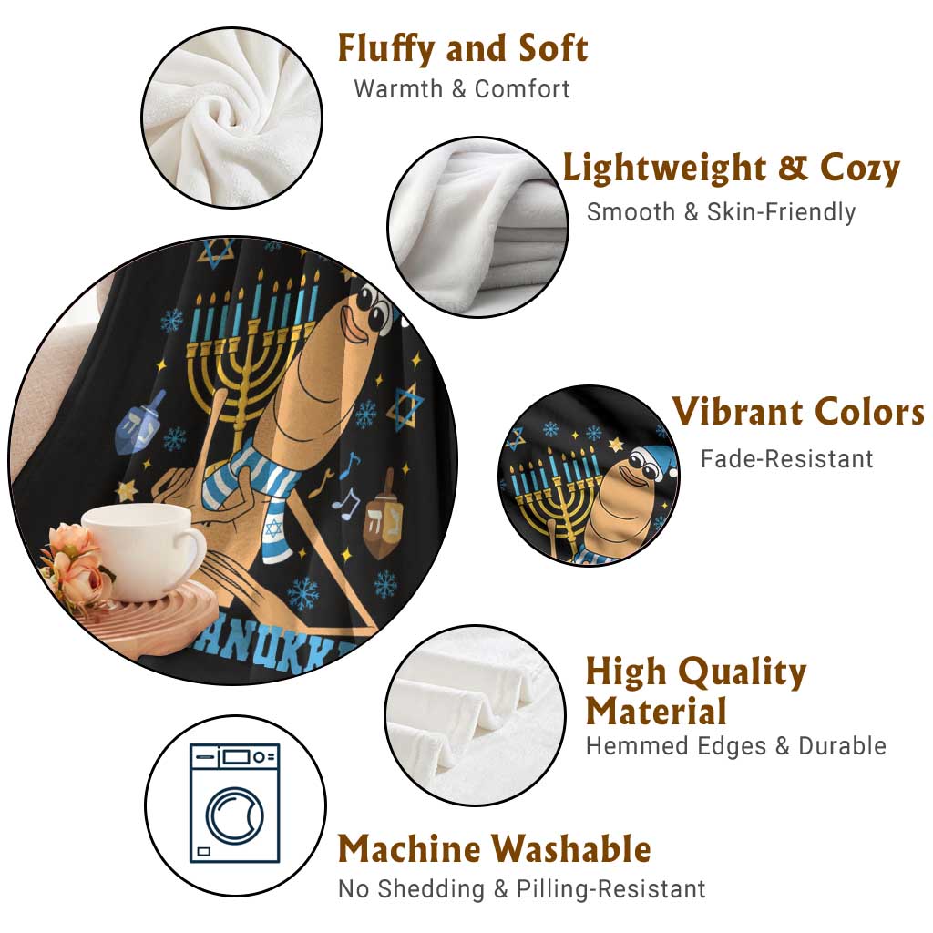 Funny Marcus The Worm Hanukkah Meme Throw Blanket - Wonder Print Shop