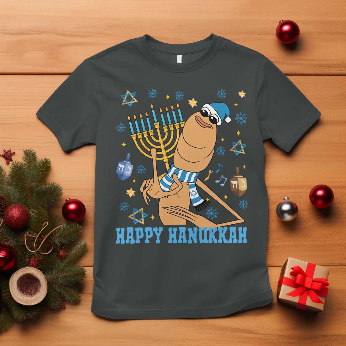 Funny Marcus The Worm Hanukkah Meme T Shirt - Wonder Print Shop