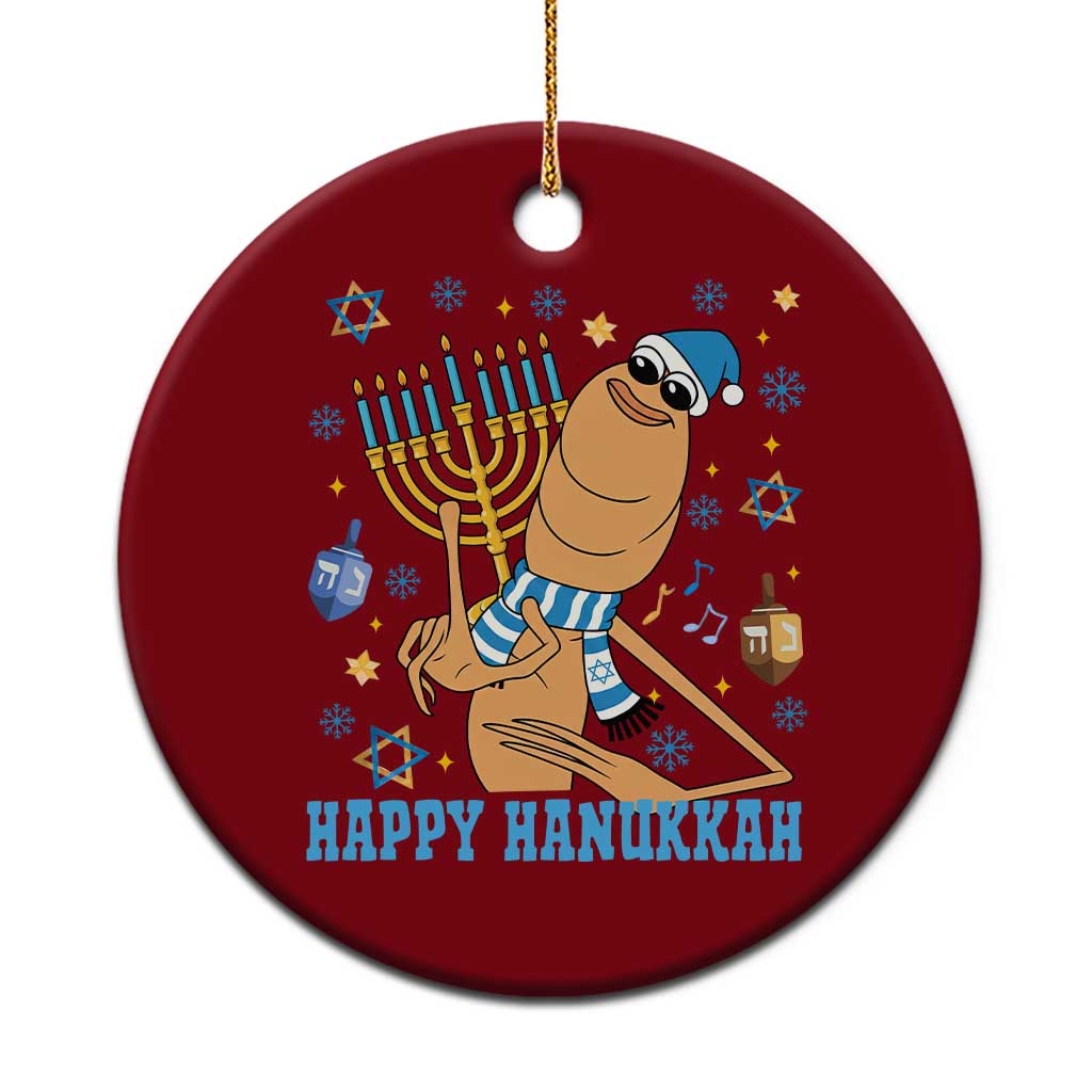 Funny Marcus The Worm Hanukkah Meme Ceramic Ornament - Wonder Print Shop
