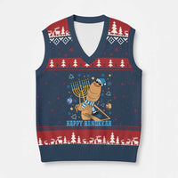 Funny Marcus The Worm Hanukkah Meme V-Neck Knit Sweater Vest - Wonder Print Shop