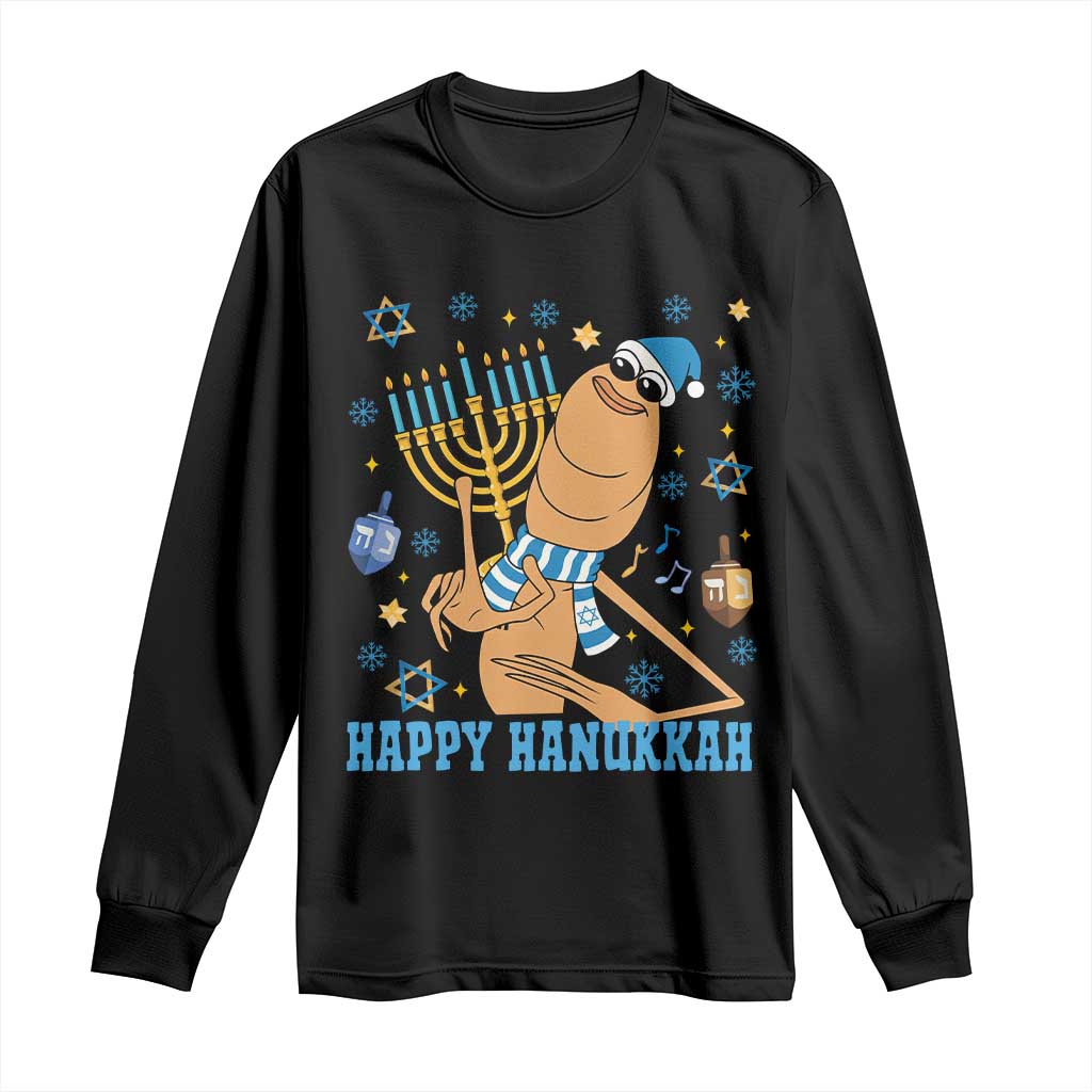 Funny Marcus The Worm Hanukkah Meme Long Sleeve Shirt - Wonder Print Shop