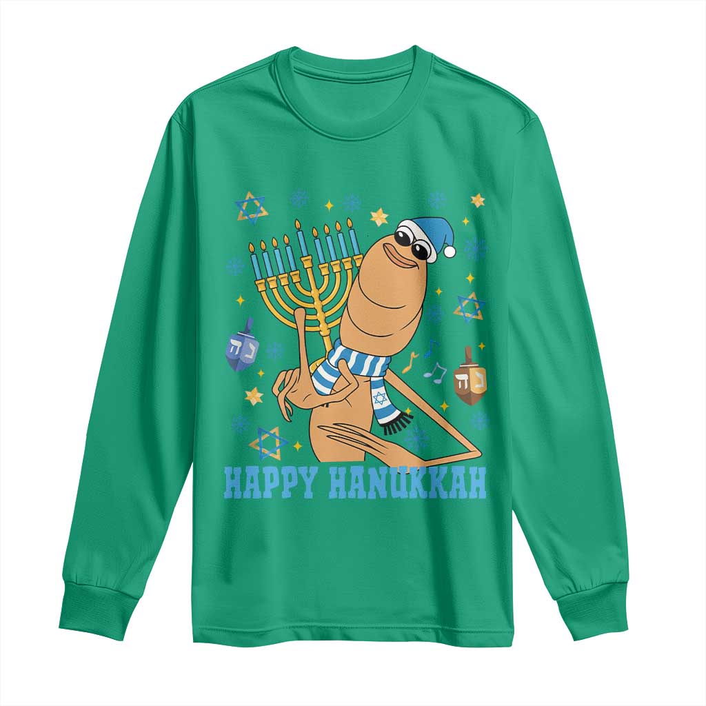 Funny Marcus The Worm Hanukkah Meme Long Sleeve Shirt - Wonder Print Shop