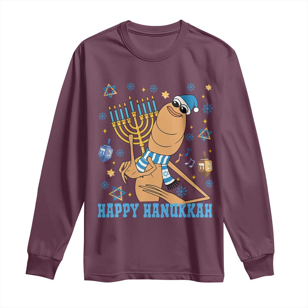 Funny Marcus The Worm Hanukkah Meme Long Sleeve Shirt - Wonder Print Shop