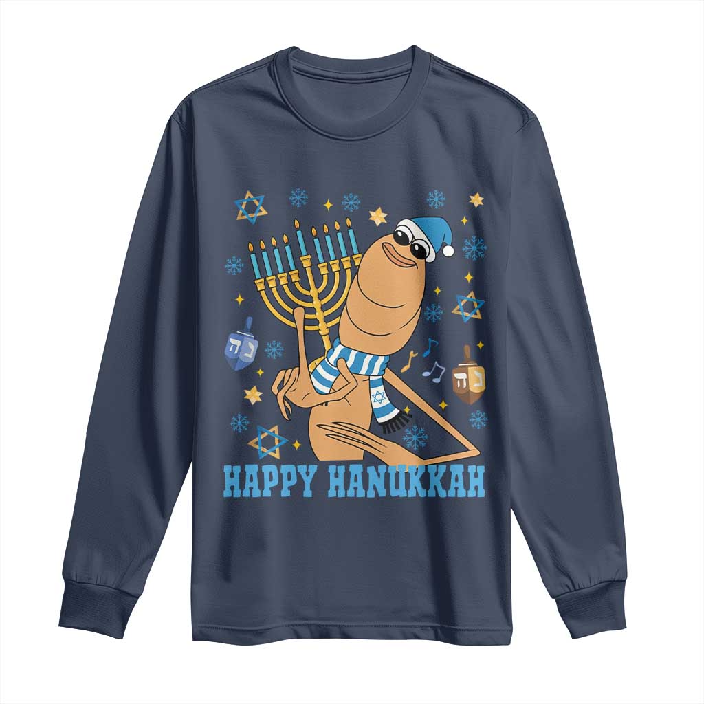 Funny Marcus The Worm Hanukkah Meme Long Sleeve Shirt - Wonder Print Shop