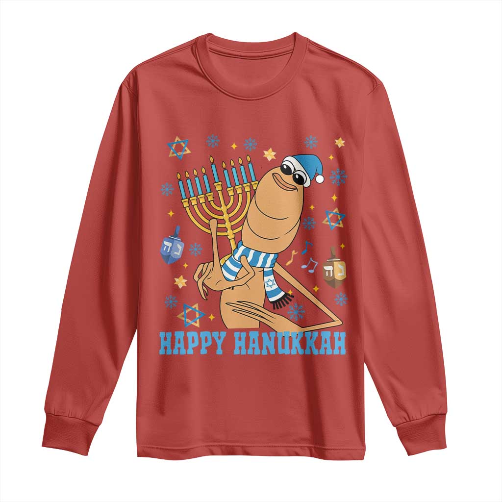 Funny Marcus The Worm Hanukkah Meme Long Sleeve Shirt - Wonder Print Shop